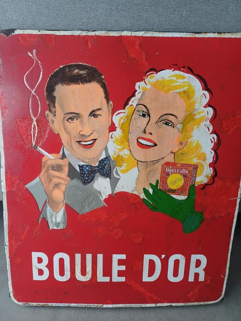 Emaille Boule D'or, Collections, Enlèvement ou Envoi, Utilisé, Panneau publicitaire