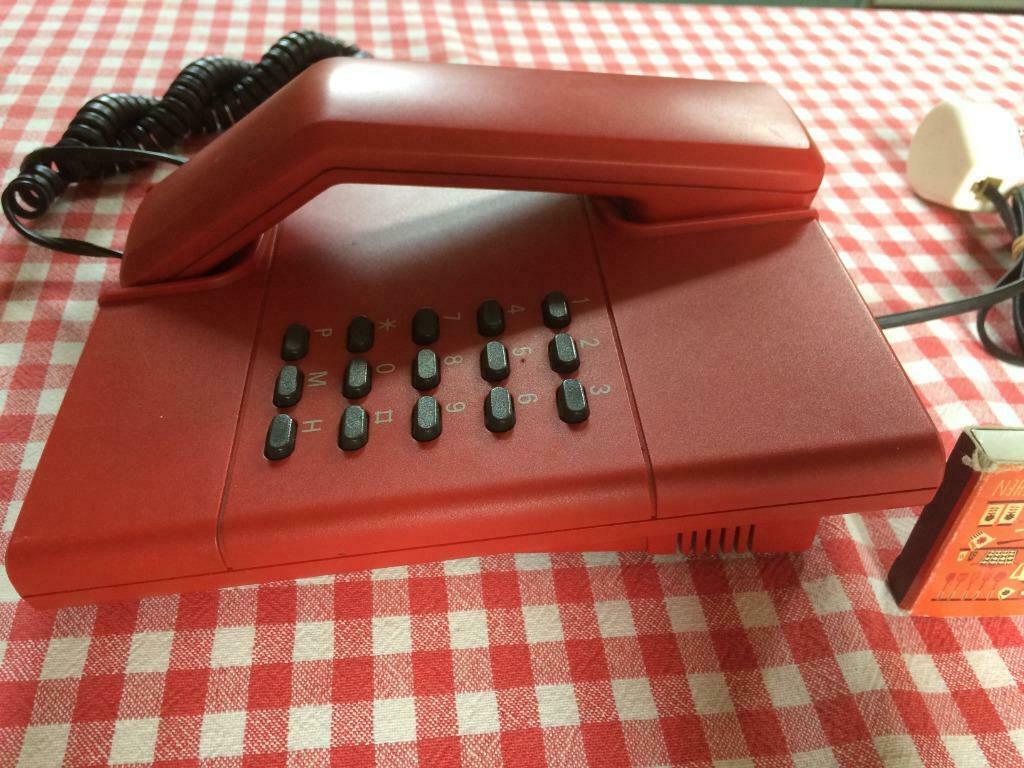 Rood Twintoon 10 PTT TDK jaren 80 telefoontoestel druktoetse, Telecommunicatie, Ophalen of Verzenden, Gebruikt