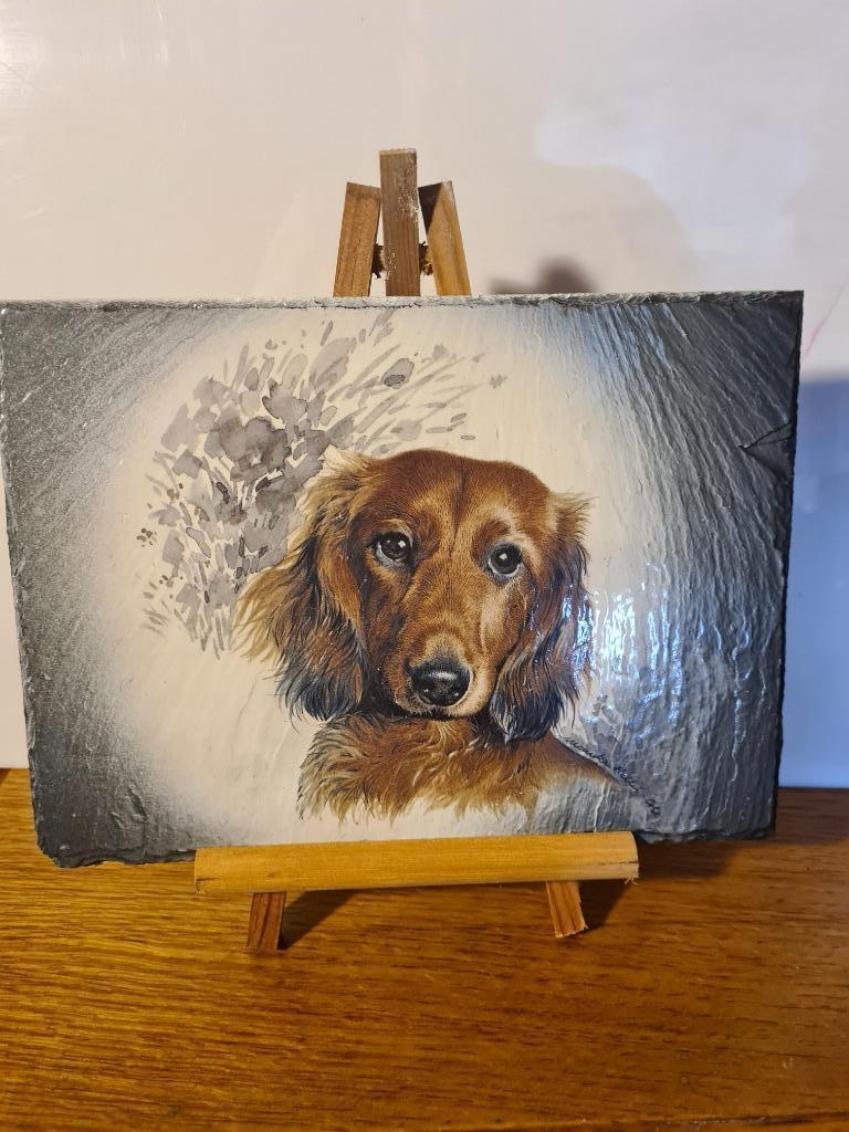 ARDOISE TECKEL AVEC OU SANS HORLOGE, Enlèvement ou Envoi, Comme neuf, Chien ou Chat, Statue ou Figurine