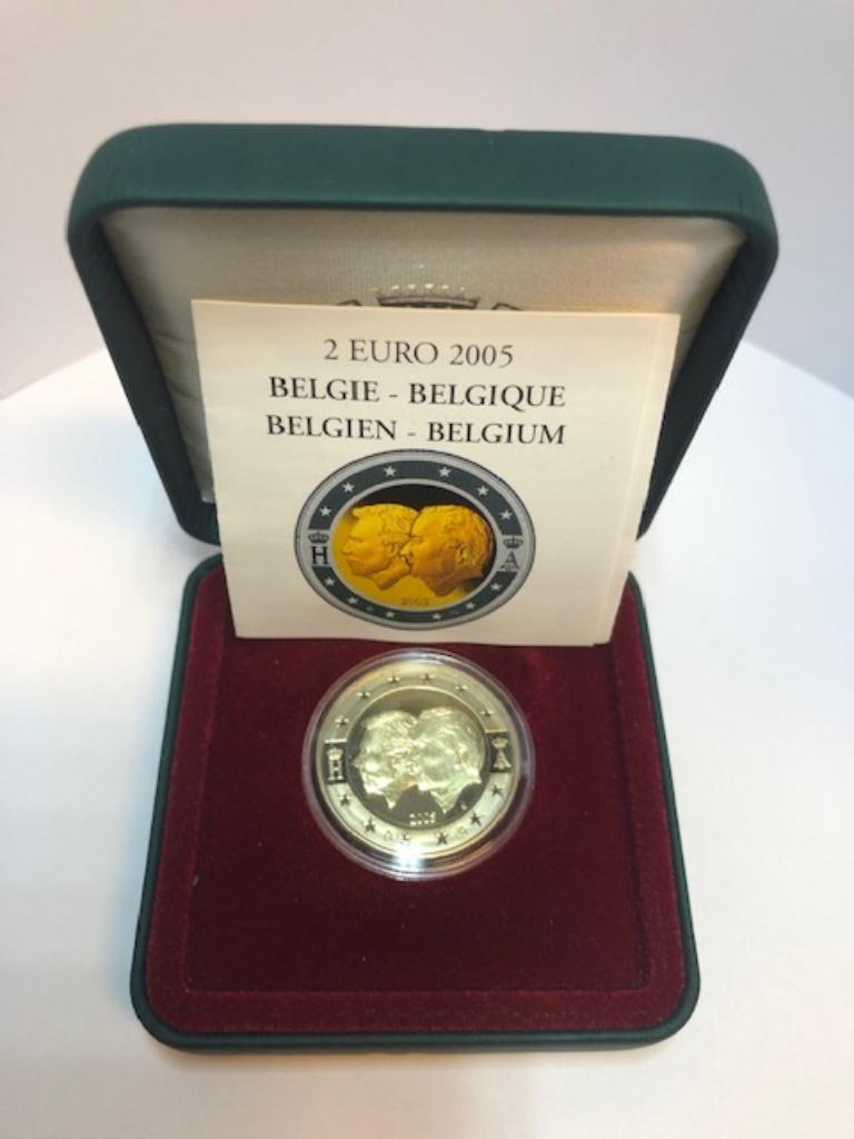 euromunten België 2 euro 2005 PROOF QP in doosje, Enlèvement ou Envoi, Belgique, 2 euros, Monnaie en vrac