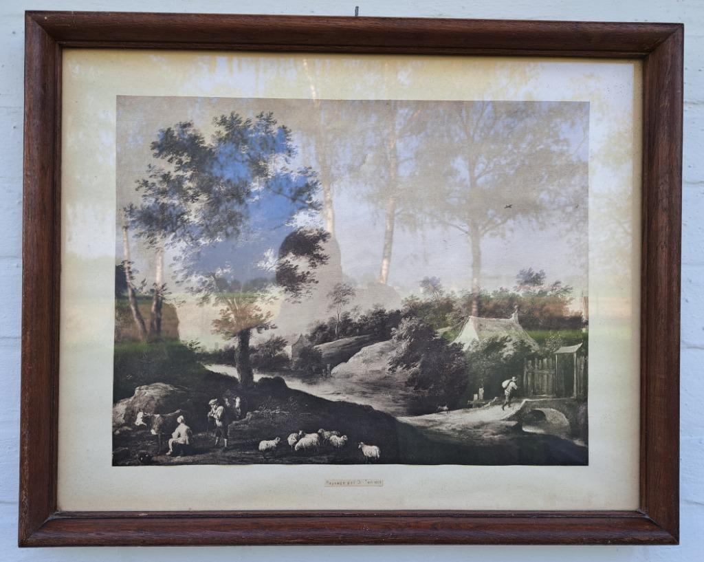 gravure David Teniers (1610 - 1690) Paysage, Antiek en Kunst, Ophalen