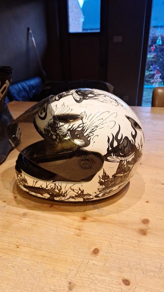 Race motorhelm HJC Mush + race kledij/shoenen/handschoenen, Ophalen, XS, HJC