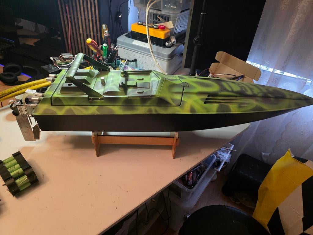 Grote RC speedboot + 3 motoren (nitro én brushless), Enlèvement ou Envoi