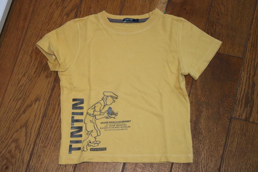 gele t-shirt Kuifje maat 98, Enlèvement ou Envoi, Comme neuf, Garçon, Chemise ou À manches longues