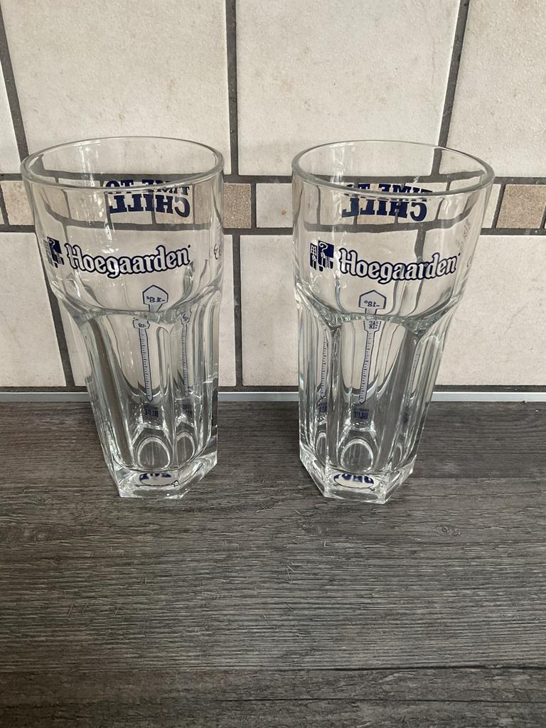 2 nieuwe Hoegaarden glazen 25 cl, Ophalen of Verzenden, Nieuw