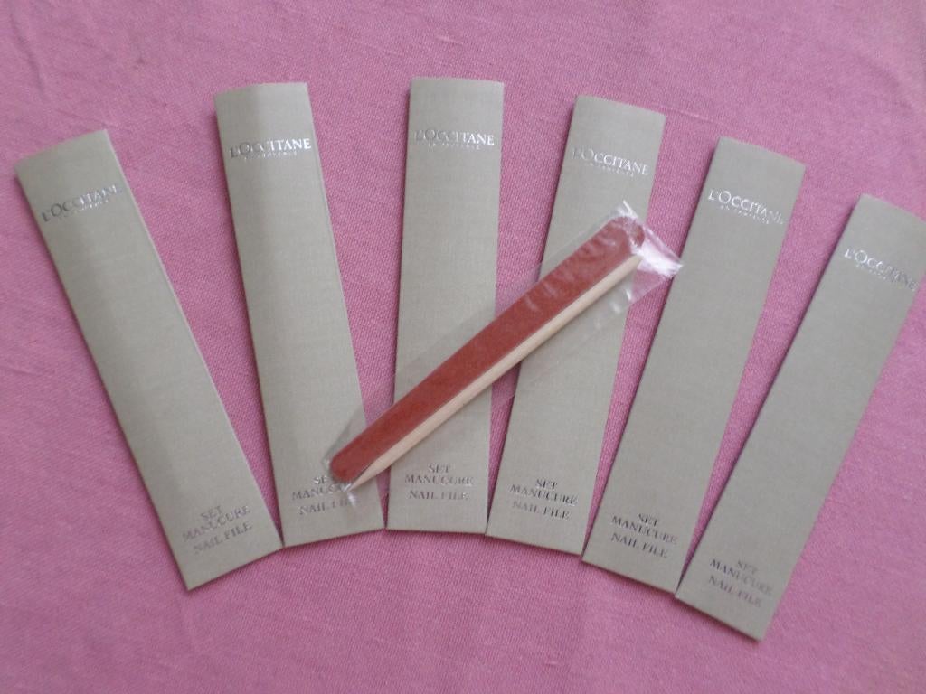 Set van 6 houten nagelvijlstokjes L'Occitane, Handtassen en Accessoires, Uiterlijk | Cosmetica en Make-up, Nieuw, Accessoires