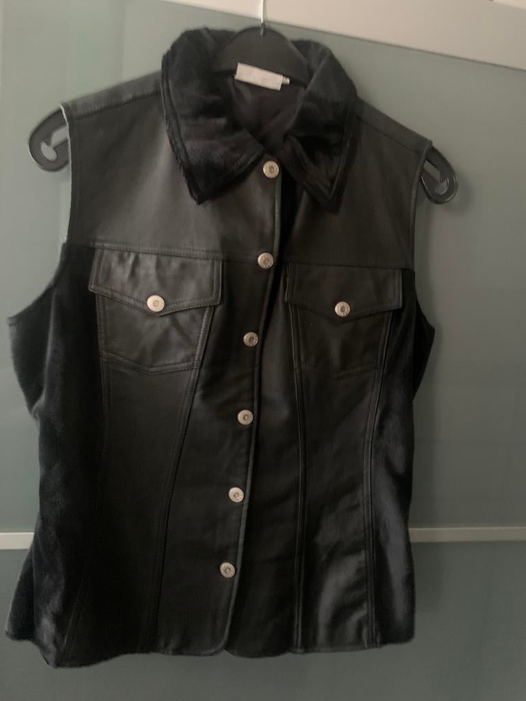 Mouwloos lederen vestje, Taille 42/44 (L), Enlèvement, Somebody, Porté