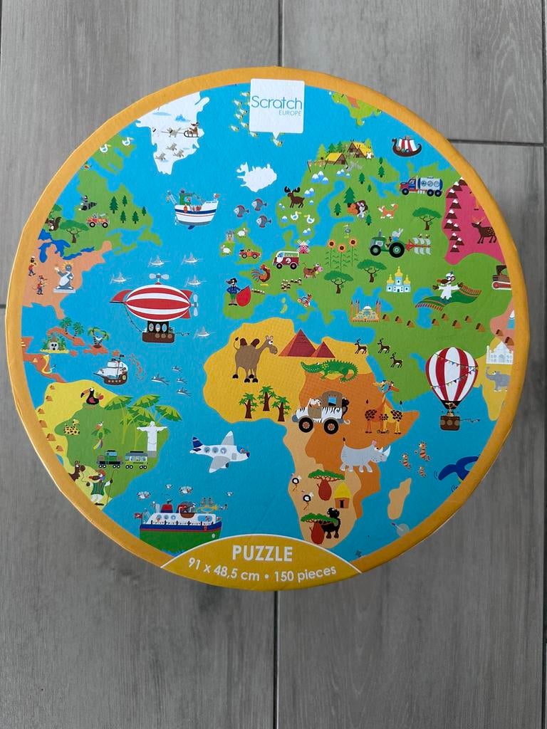 Scratch wereldkaart puzzel XXL - Als nieuw!, Ophalen, Zo goed als nieuw