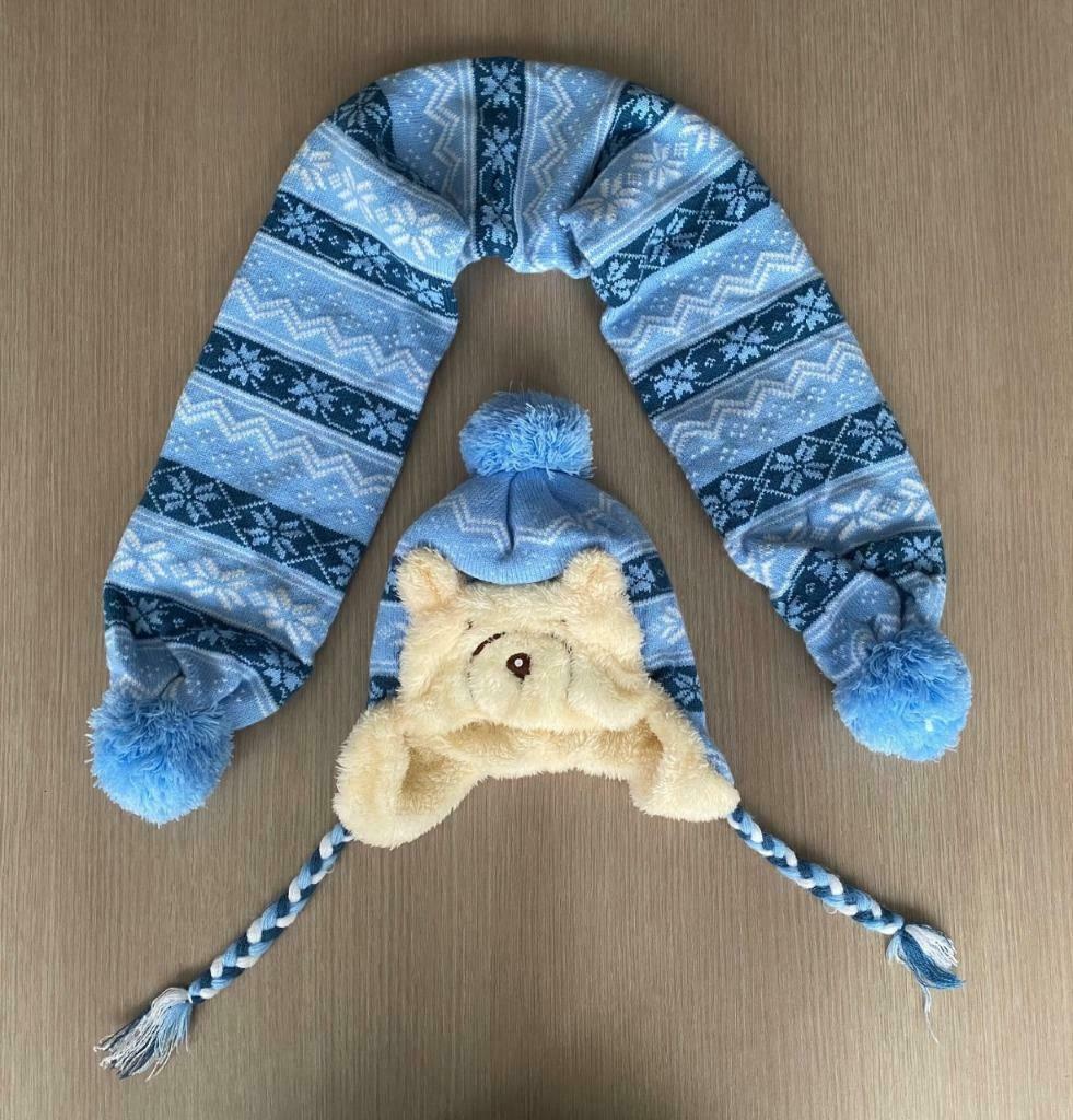 Blauwe muts en sjaal, Envoi, Utilisé, Garçon ou Fille, Bonnet