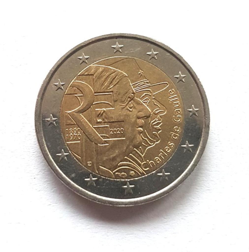 2 Euro Herdenkingsmunt Charles de Gaulle 2020, Postzegels en Munten, Munten | Europa | Euromunten, Ophalen, Frankrijk, 2 euro