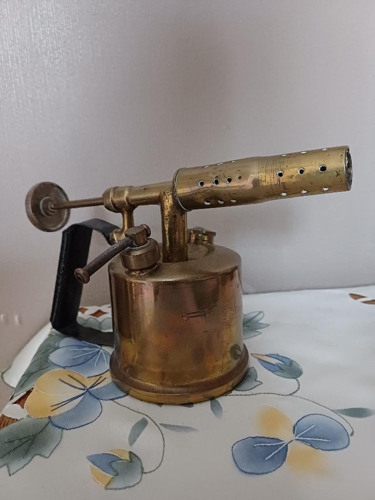 Lampe/brûleur à souder en laiton antique, Antiquités & Art, Enlèvement