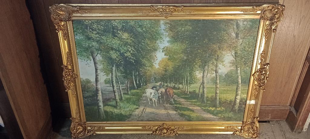 Peinture sur toile signée "P.  MAHIEUX", 103x73, n423, Enlèvement
