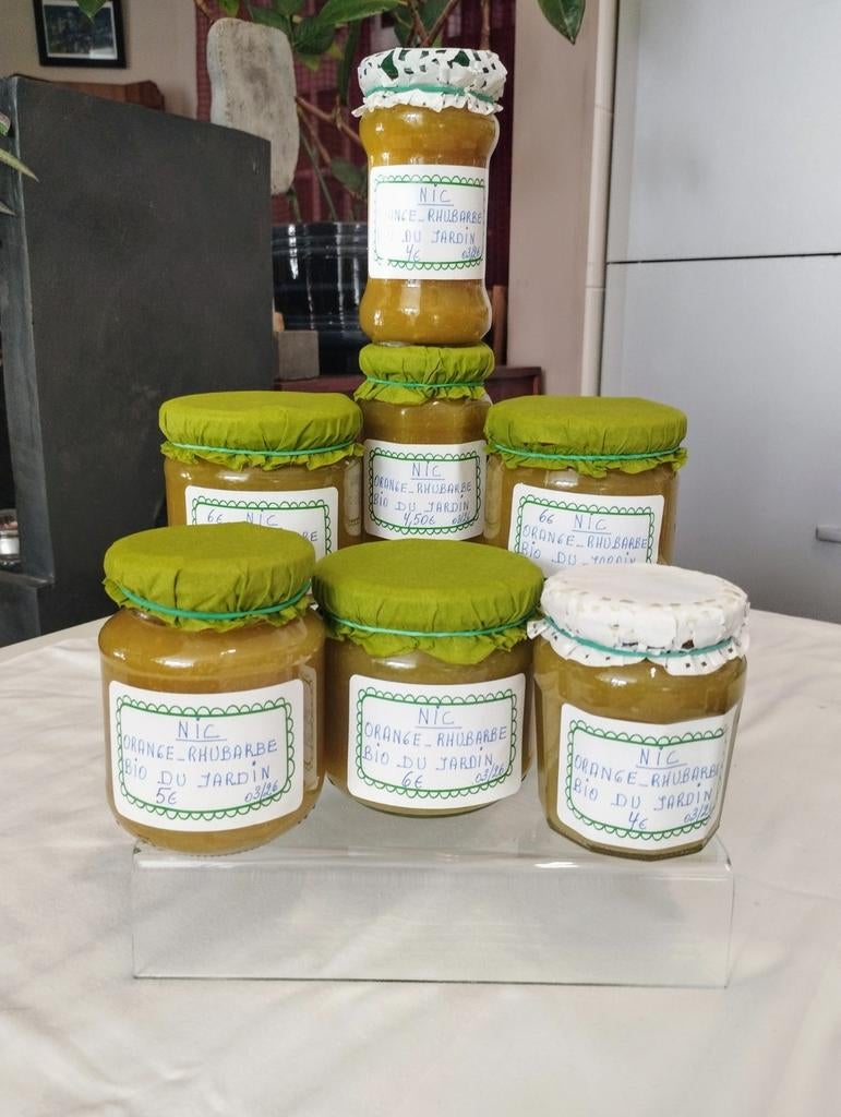 Confiture MAISON ARTISANALE aux ORANGES/RHUBARBE BIO