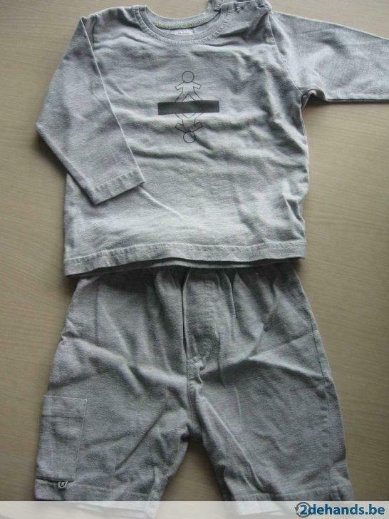 Grijze pyjama Ba-Beurre maatje 86, Ophalen of Verzenden, Gebruikt, Jongetje of Meisje, Nacht- of Onderkleding