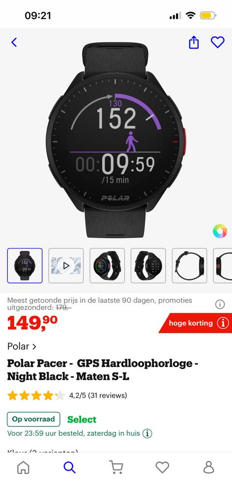 Montre de sport Polar Pacer, Enlèvement, Comme neuf