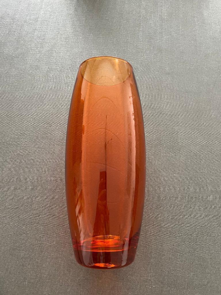 Grand vase orange, Moins de 50 cm, Comme neuf, Verre, Enlèvement