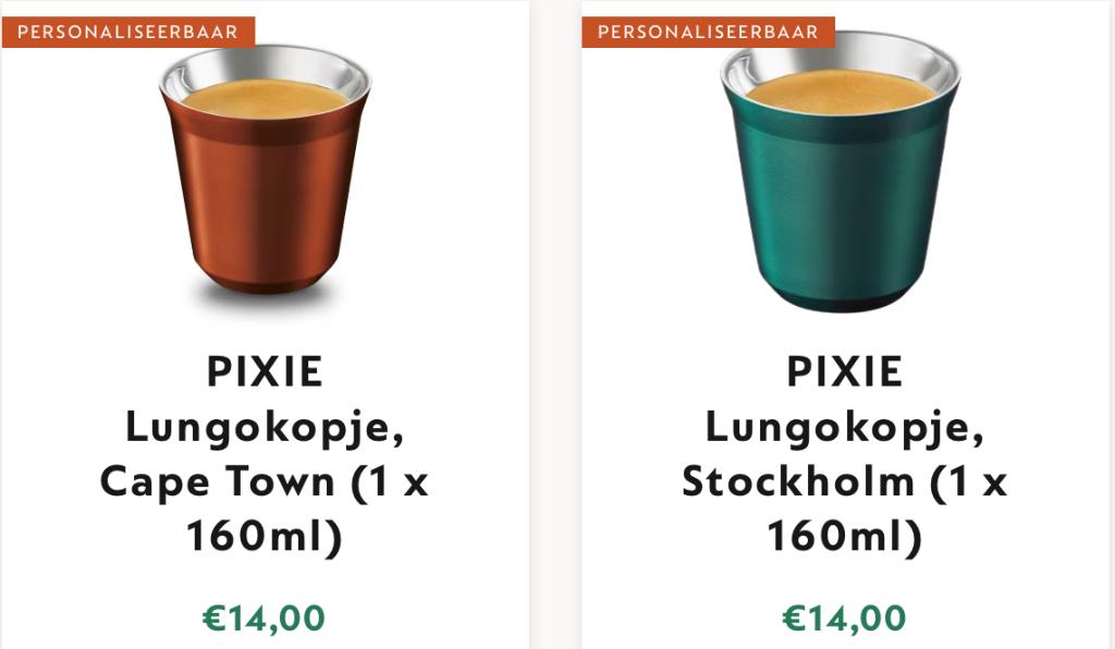 Nespresso Pixie Lungokopje 2 stuks, Elektronische apparatuur, Koffiezetapparaten, Ophalen of Verzenden, Zo goed als nieuw, Overige modellen