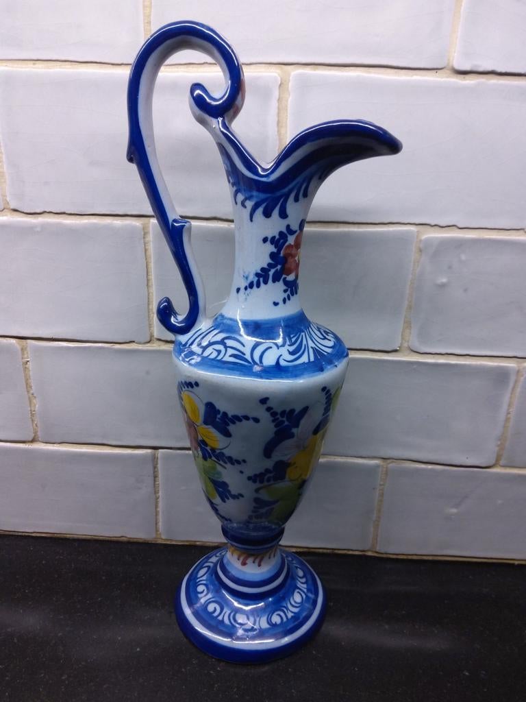 MOOIE VINTAGE HANDGESCHILDERDE VAAS "ALCOBACA" UIT PORTUGAL, Enlèvement ou Envoi