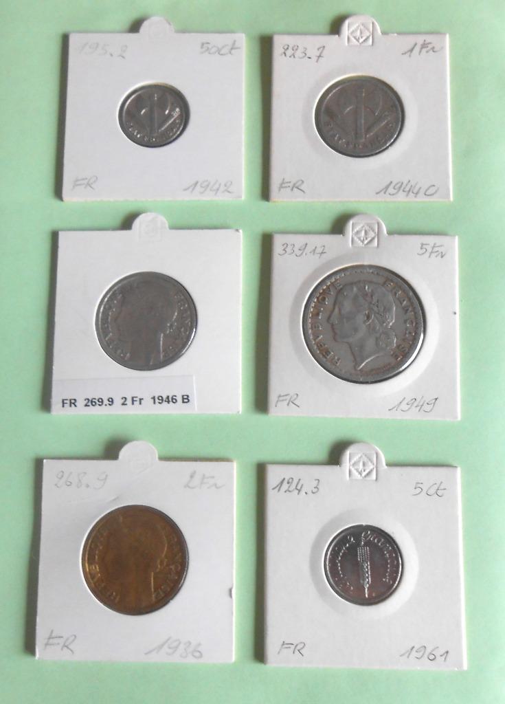 6 monnaies Françaises - différentes, Timbres & Monnaies, Monnaies | Europe | Monnaies non-euro, Monnaie en vrac, France, Enlèvement ou Envoi