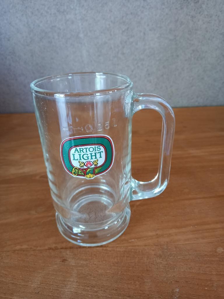 Stella Artois Light glazen met handvat, Ophalen of Verzenden, Gebruikt, Bierglas