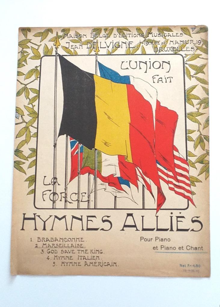Partition "Hymnes alliés" - La Marseillaise, Enlèvement ou Envoi, Utilisé, Thème, Piano