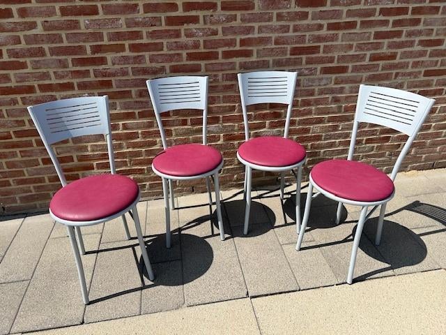 4 Degelijke stoelen, Huis en Inrichting, Stoelen, Ophalen, Zo goed als nieuw, Vier, Grijs