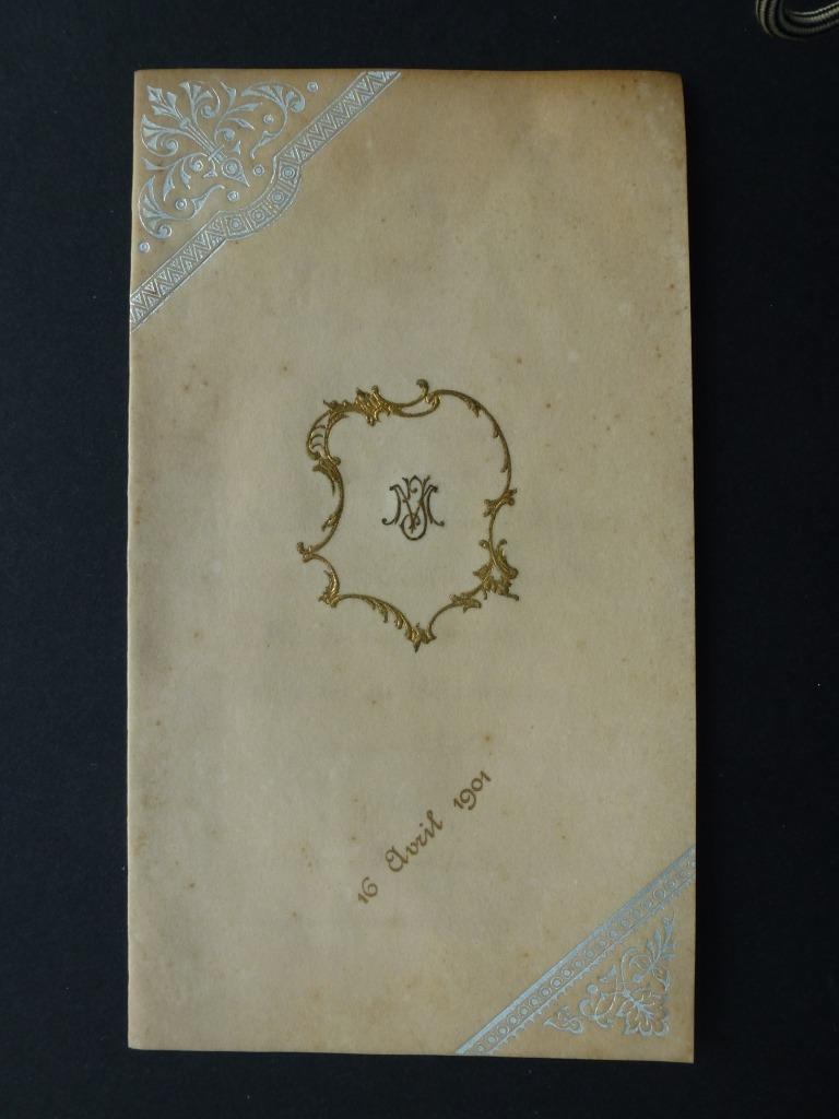 très ancien double menu 1901, Envoi