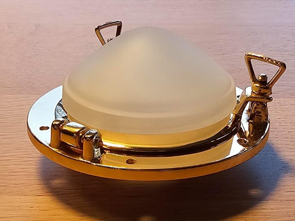 koperen scheepslampje met mat glas, Ophalen of Verzenden, Nieuw