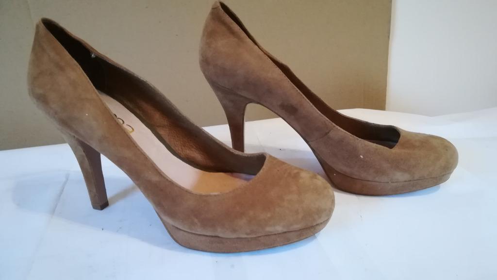 898A* CARMA mooie kaki leren pumps (40), Pumps, Overige kleuren, Verzenden, Zo goed als nieuw
