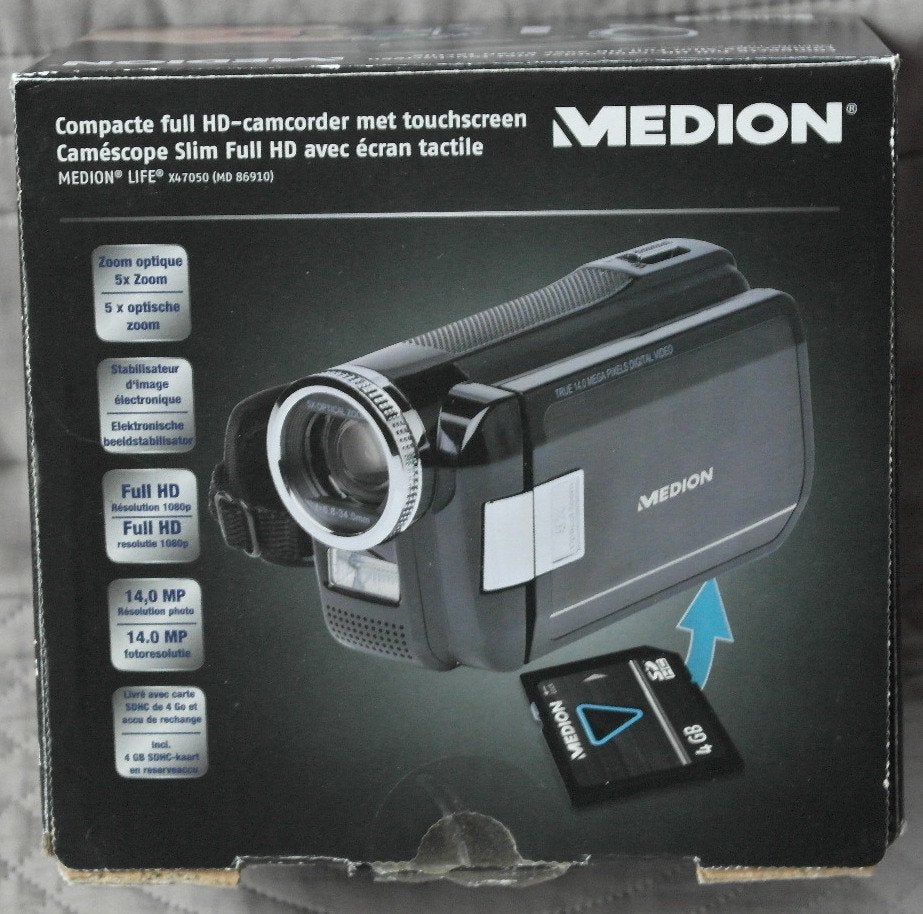 Compacte full HD-camcorder met touchscreen MEDION, TV, Hi-fi & Vidéo, Carte mémoire, Enlèvement ou Envoi, Caméra, Comme neuf