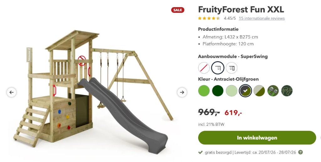 Speeltoestel FruityForest Fun XXL, Kinderen en Baby's, Speelgoed | Buiten | Speeltoestellen, Ophalen, Nieuw, Schommel