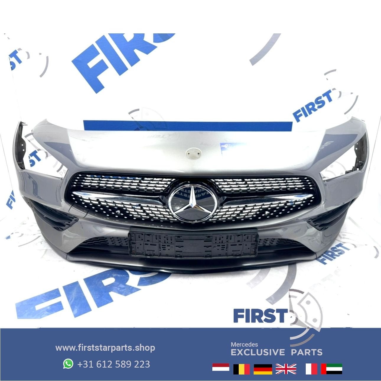 W118 CLA AMG BUMPER ZWART WIT GRIJS VOORBUMPER + DIAMOND GRI, Utilisé, -, Avant, -