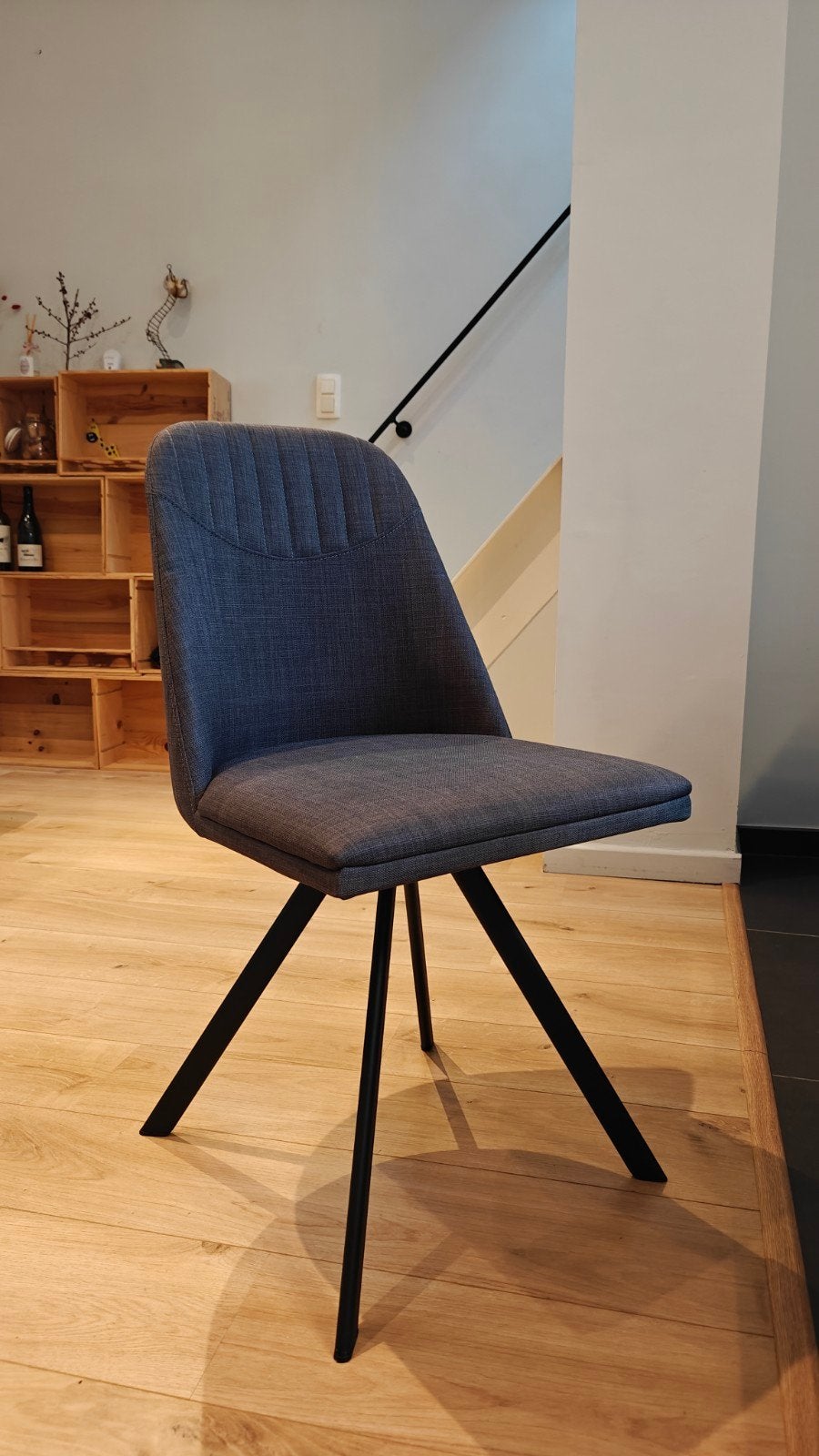 Pivoterende stoel in stof, 6 stuks, Maison & Meubles, Chaises, Gris, Enlèvement, Tissus, Cinq, Six Chaises ou plus