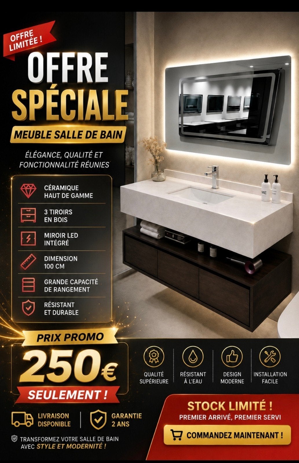meuble de salle de bain, Enlèvement