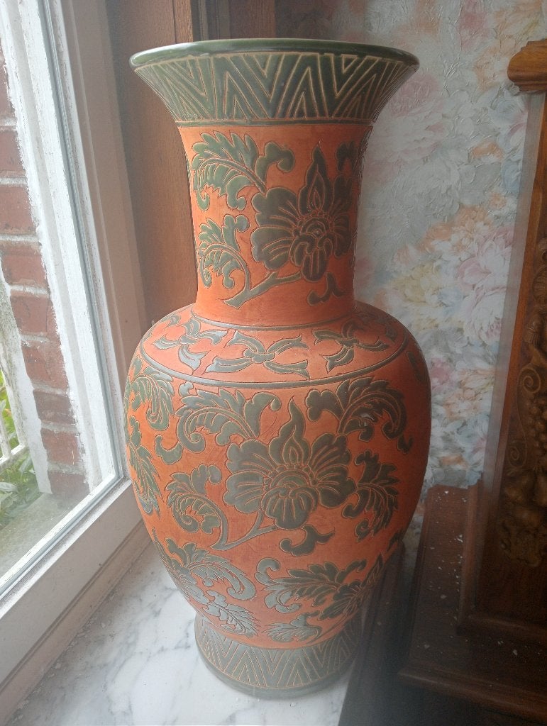 Vintage hoge keramische vloervaas jaren '80, Ophalen