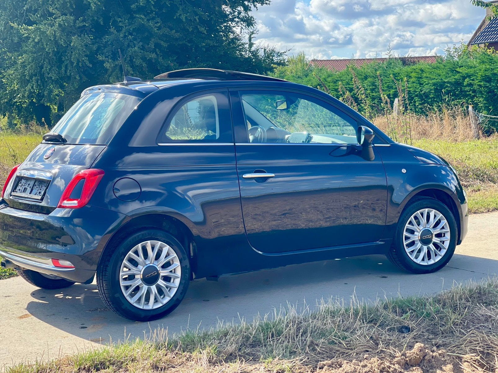 Fiat 500. Toit ouvrant, Auto's, Fiat, Voorwielaandrijving, Stof, Blauw, Handgeschakeld