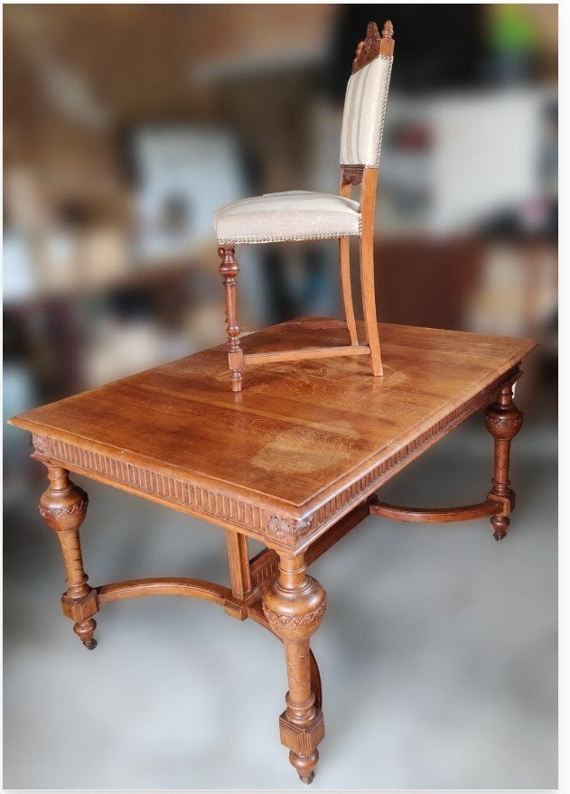 eettafel, Huis en Inrichting, Gebruikt, Eikenhout, Vijf personen of meer, Rechthoekig