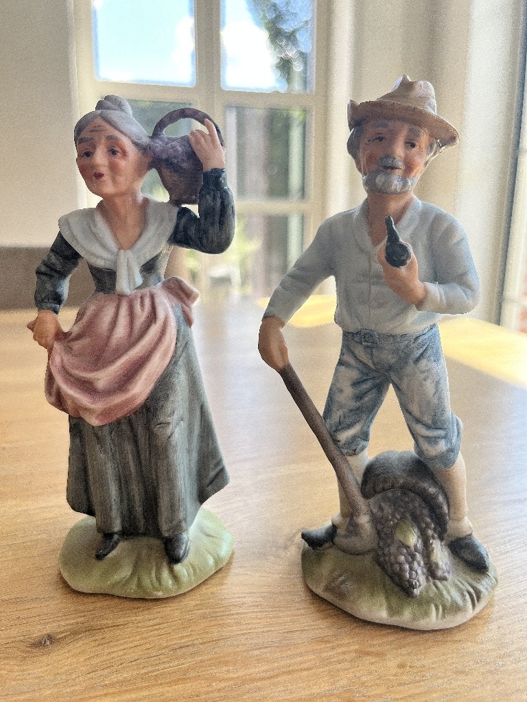 Koppel biscuit figuren decoratie lot 1, Antiek en Kunst, Ophalen of Verzenden, Steen of Keramiek, Beeld, Minder dan 20 cm