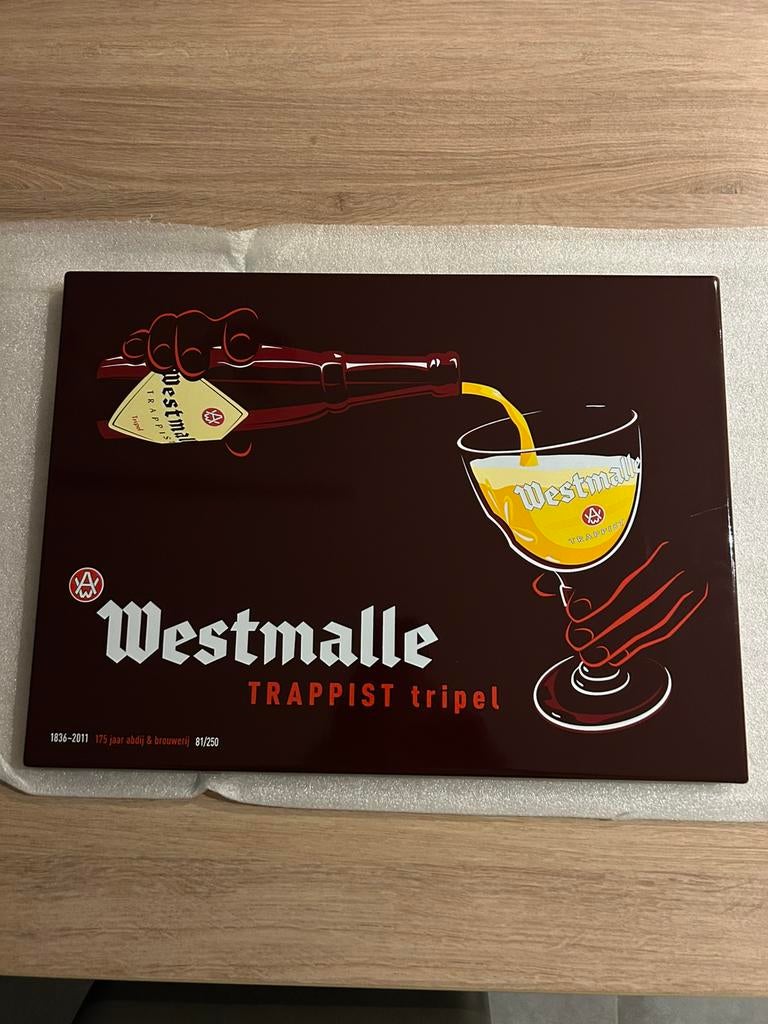 Emaille westmalle trappist tripel 2011, Ophalen of Verzenden