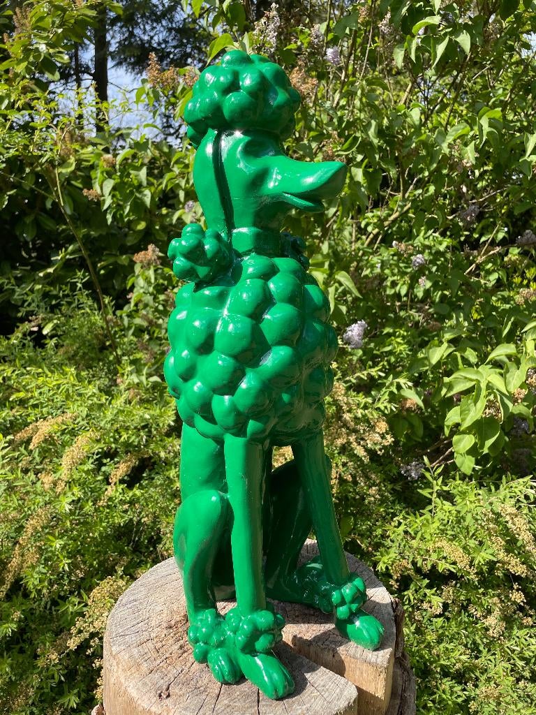 Beeld hond poedel abstract, tuin, gazon  60cm, Ophalen, Nieuw, Kunststof, Dierenbeeld