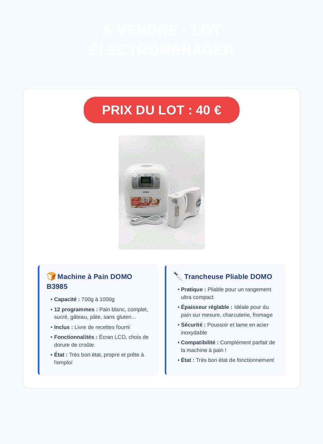 Machine à pain+ trancheuse, Meer dan 10 programma's, 800 tot 1200 gram deeg, Zo goed als nieuw, Ophalen