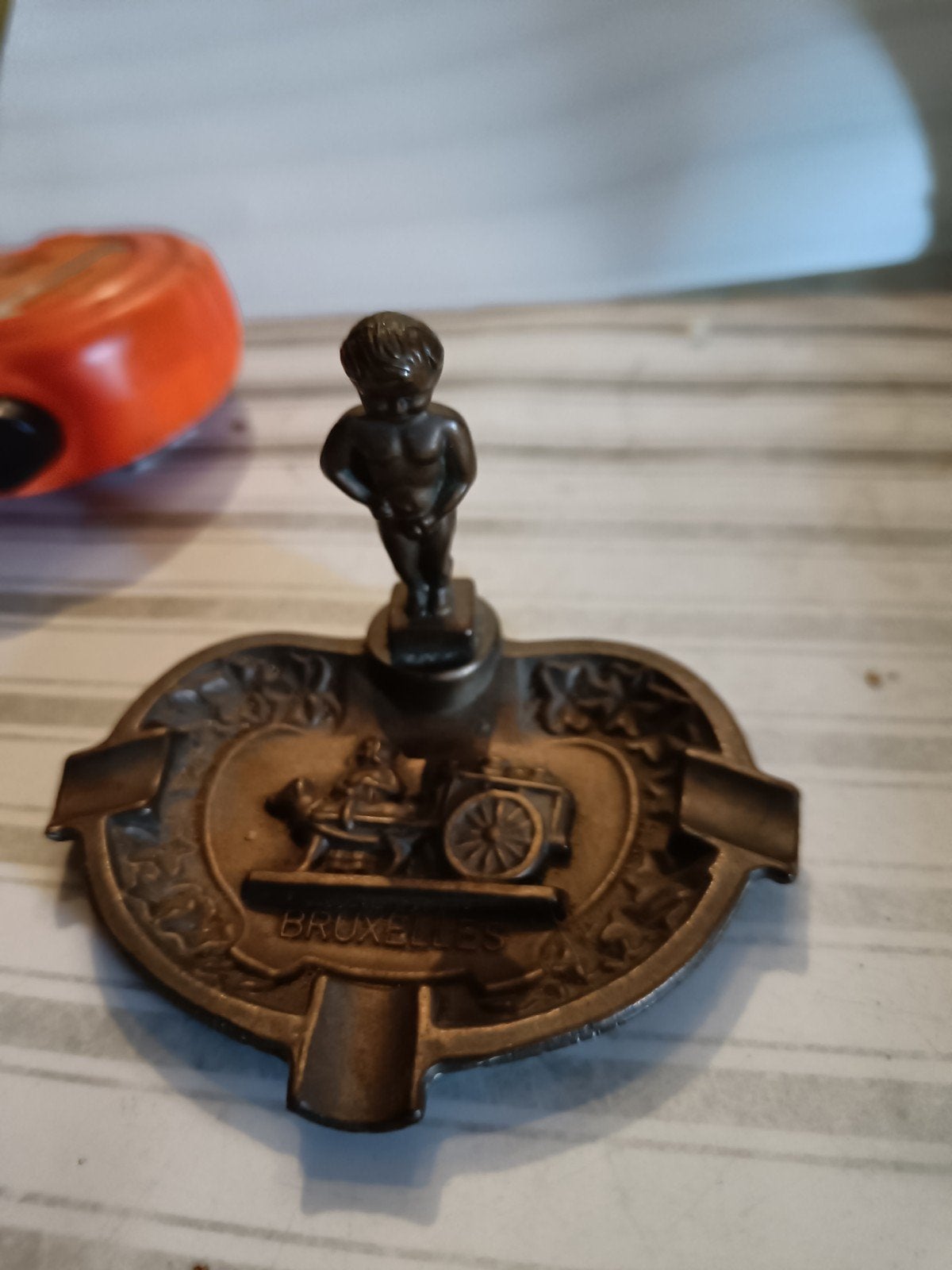 asbak manneke pis in koper hoogte 6 cm, Antiek en Kunst, Verzenden, Koper