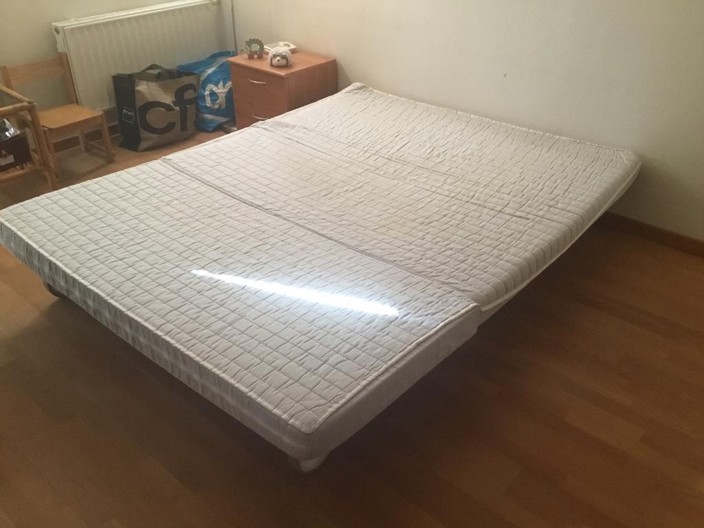 Zetelbed op wielen, Ophalen, Gebruikt, Tweepersoons, 140 cm