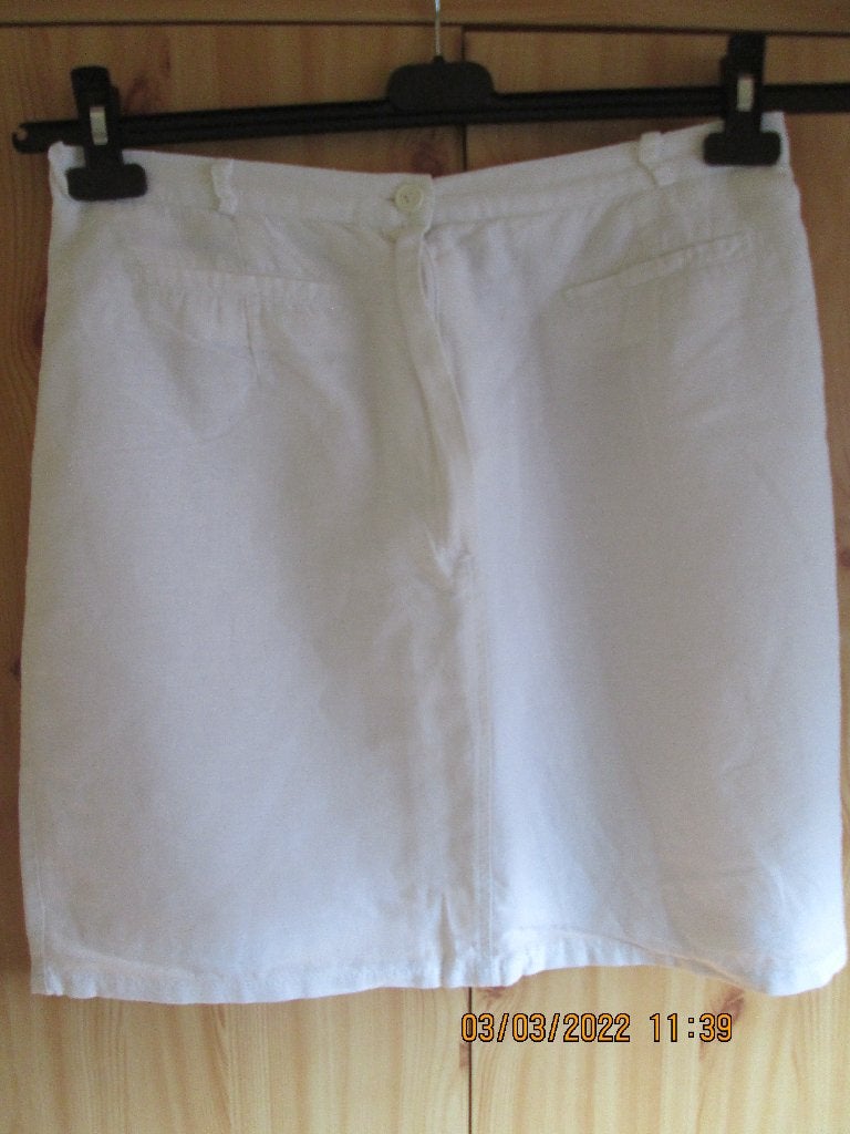 Jupe droite blanche, taille 42, Kleding | Dames, Rokken, Gedragen, Maat 42/44 (L), Wit, Boven de knie, Ophalen