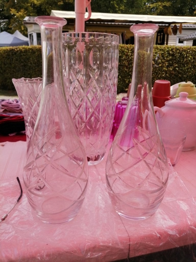 2 carafes en verre, Antiquités & Art, Enlèvement ou Envoi