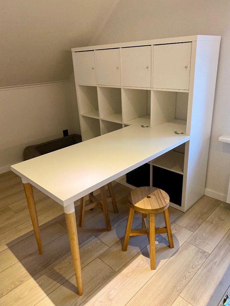 Kallax kast en bureau combinatie, Huis en Inrichting, Ophalen, Gebruikt, Scandinavisch, IKEA