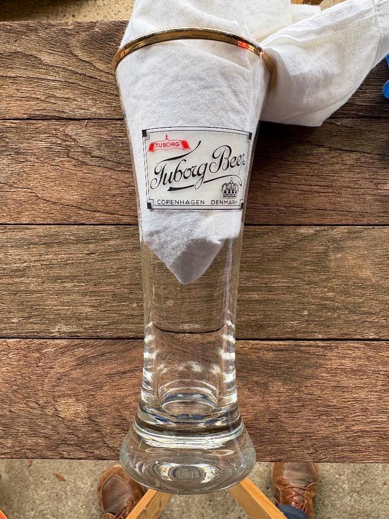 Tuborg Beer (2 glazen), Verzamelen, Ophalen of Verzenden, Gebruikt, Glas of Glazen, Overige merken