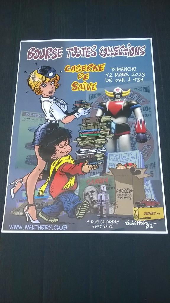 Walthéry: Poster Bourse toutes collections, Boeken, Gelezen, Eén stripboek, Ophalen of Verzenden, Walthéry, François