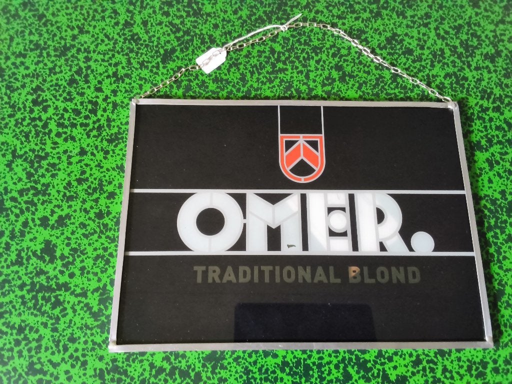 Reclame Omer glas in lood, Verzamelen, Ophalen, Nieuw, Reclamebord
