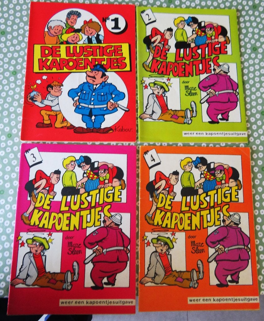 De lustige kapoentjes 1 t/m 4 volledig reeksje, Ophalen of Verzenden, Gelezen, Marc Sleen